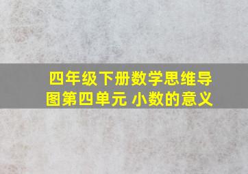 四年级下册数学思维导图第四单元 小数的意义